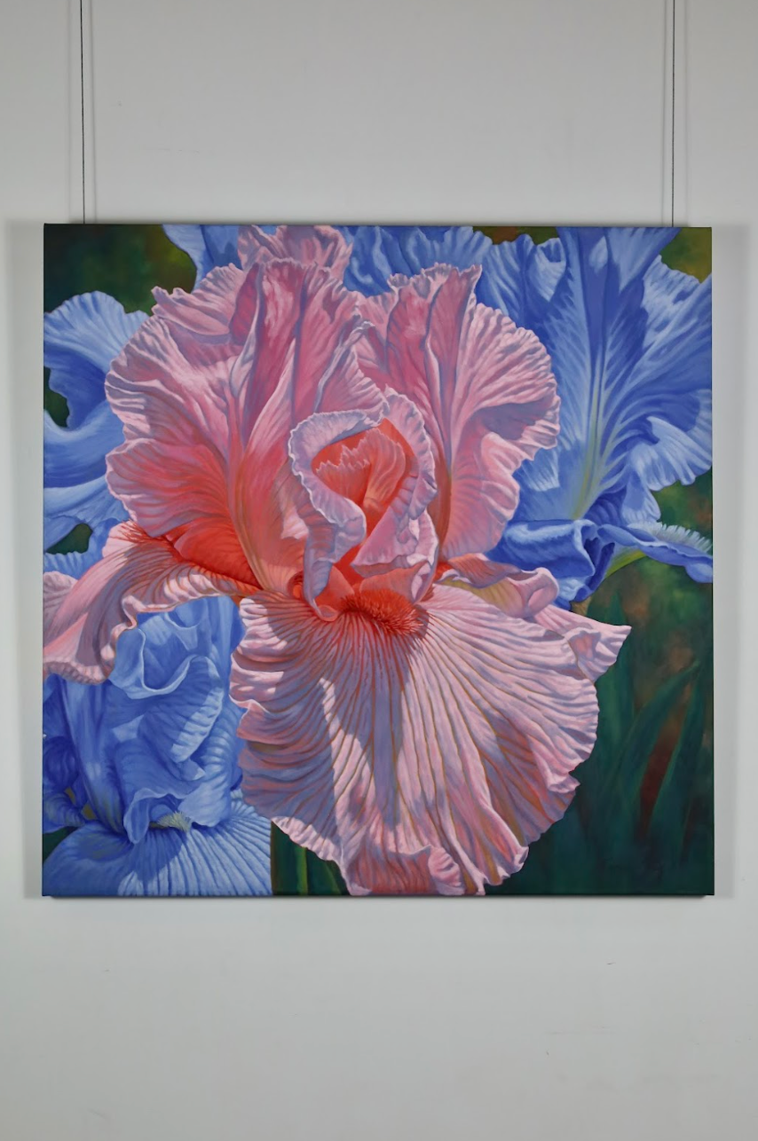 Floral Scape 1; Pink and Blue Irises, 2022