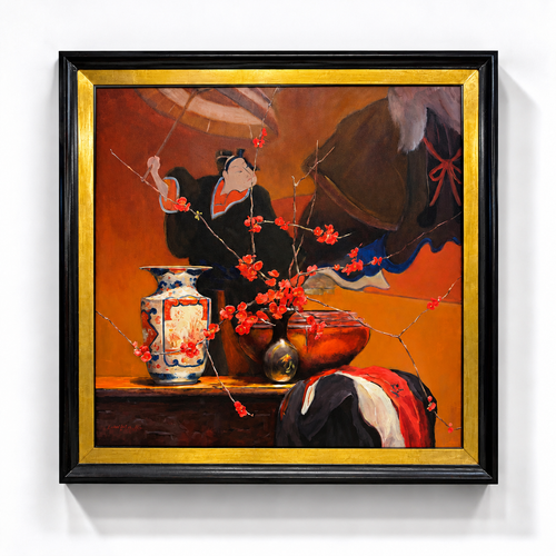 Imari Vase with Burmese Bowl, 2024