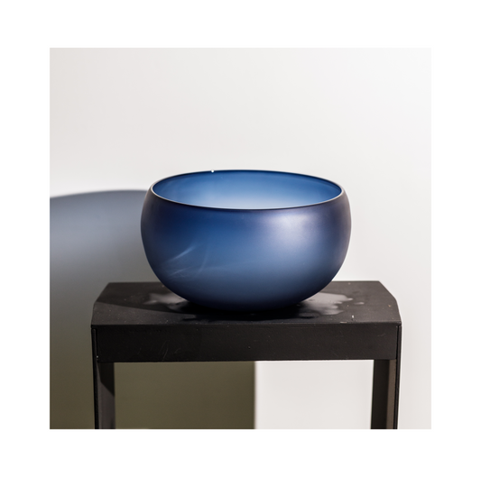 Large Frosted Blue Punch Bowl, 2023