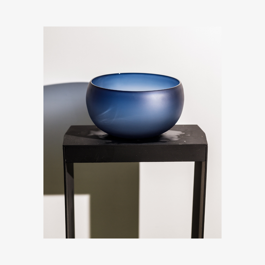 Large Frosted Blue Punch Bowl, 2023