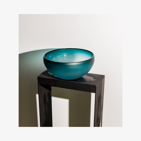 Large Frosted Teal Punch Bowl, 2023