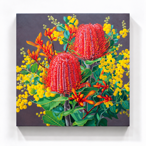 Scarlet Banksias and Wattle 2, 2025