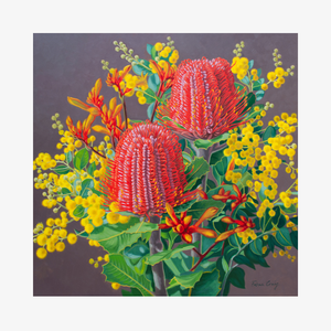Scarlet Banksias and Wattle 2, 2025