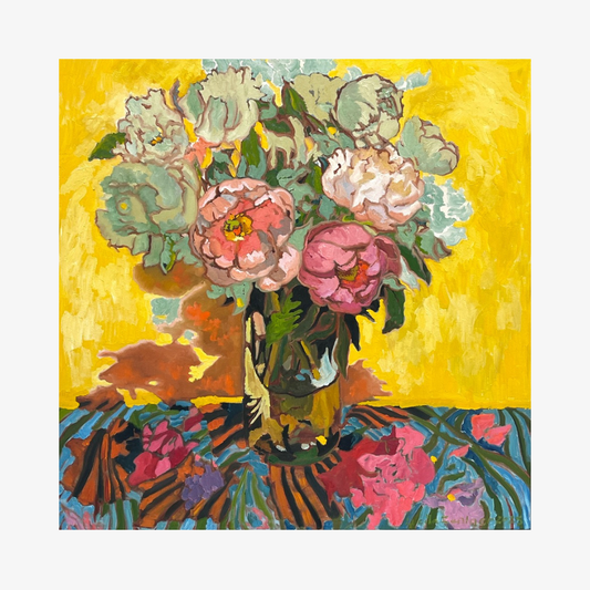 Peonies on Floral Cloth, 2025
