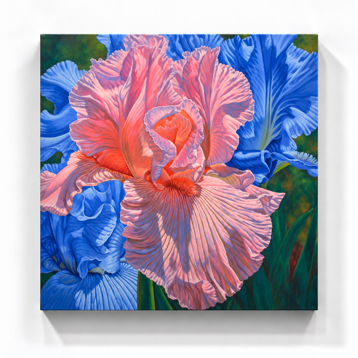 Floral Scape 1; Pink and Blue Irises, 2022