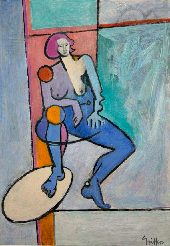 Seated Blue Figure, 2024 — alternate view