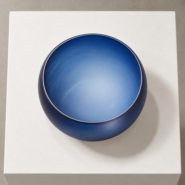 Large Frosted Blue Punch Bowl, 2023 — alternate view