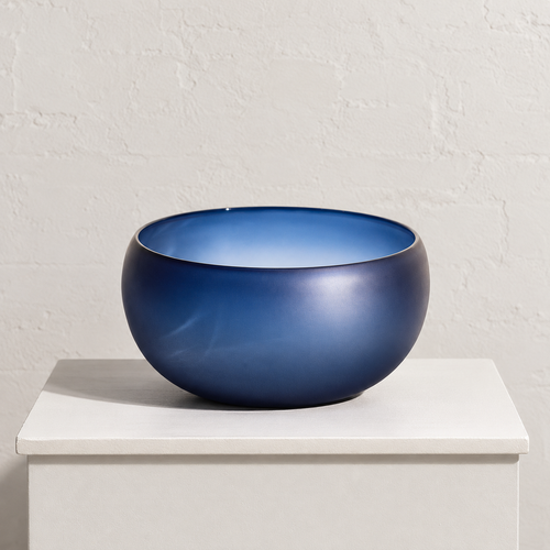 Large Frosted Blue Punch Bowl, 2023