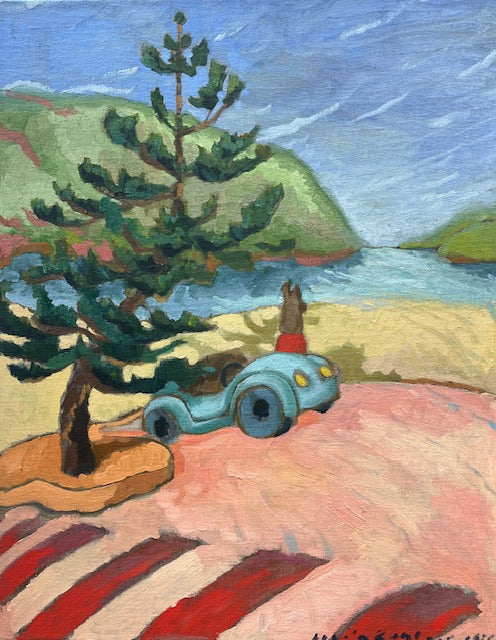 Roo visits a beach