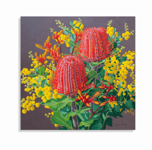 Scarlet Banksias and Wattle, 2, 2023