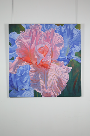Floral Scape 1; Pink and Blue Irises, 2022