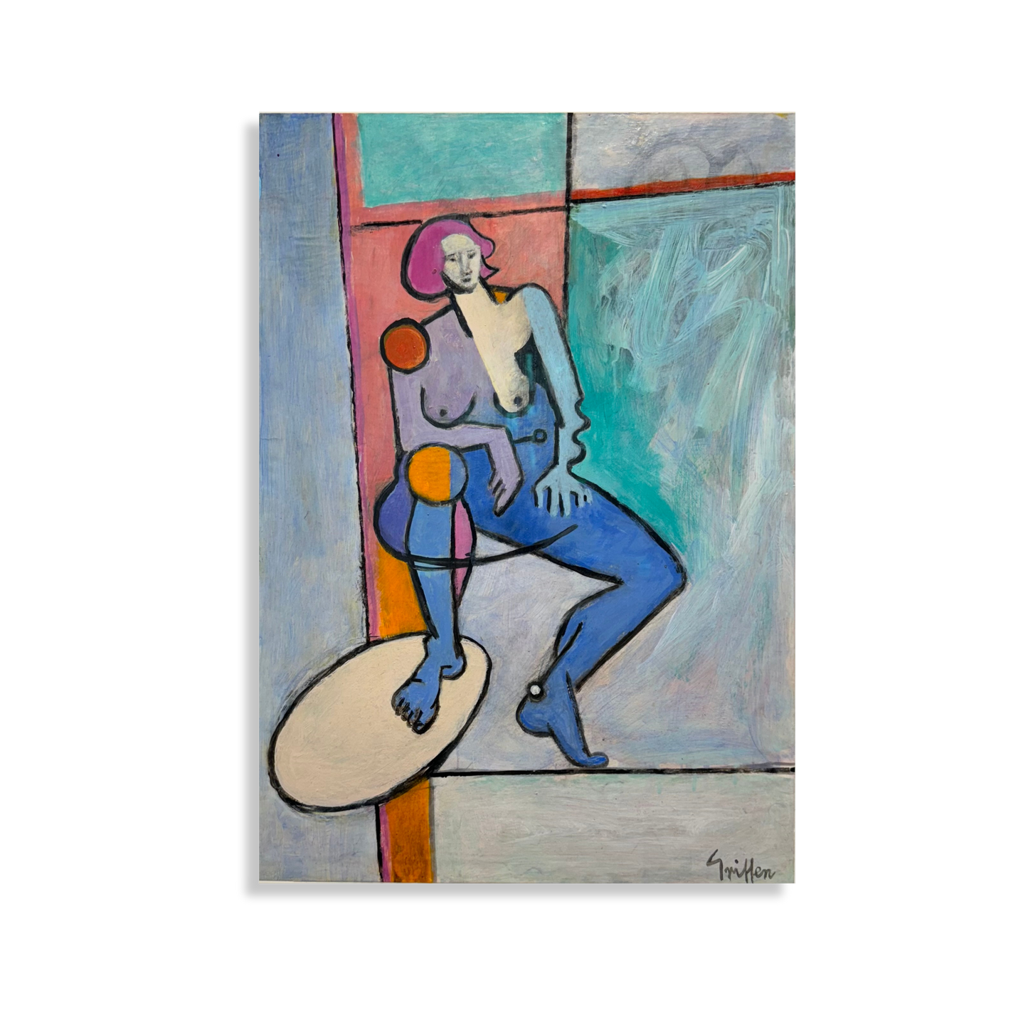 Seated Blue Figure, 2024