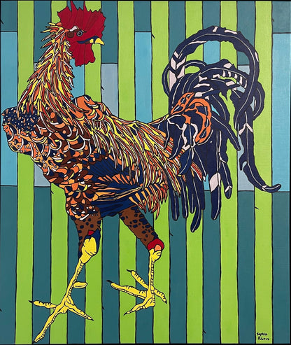 Rooster, After Ito Jakuchu, 1, 2021