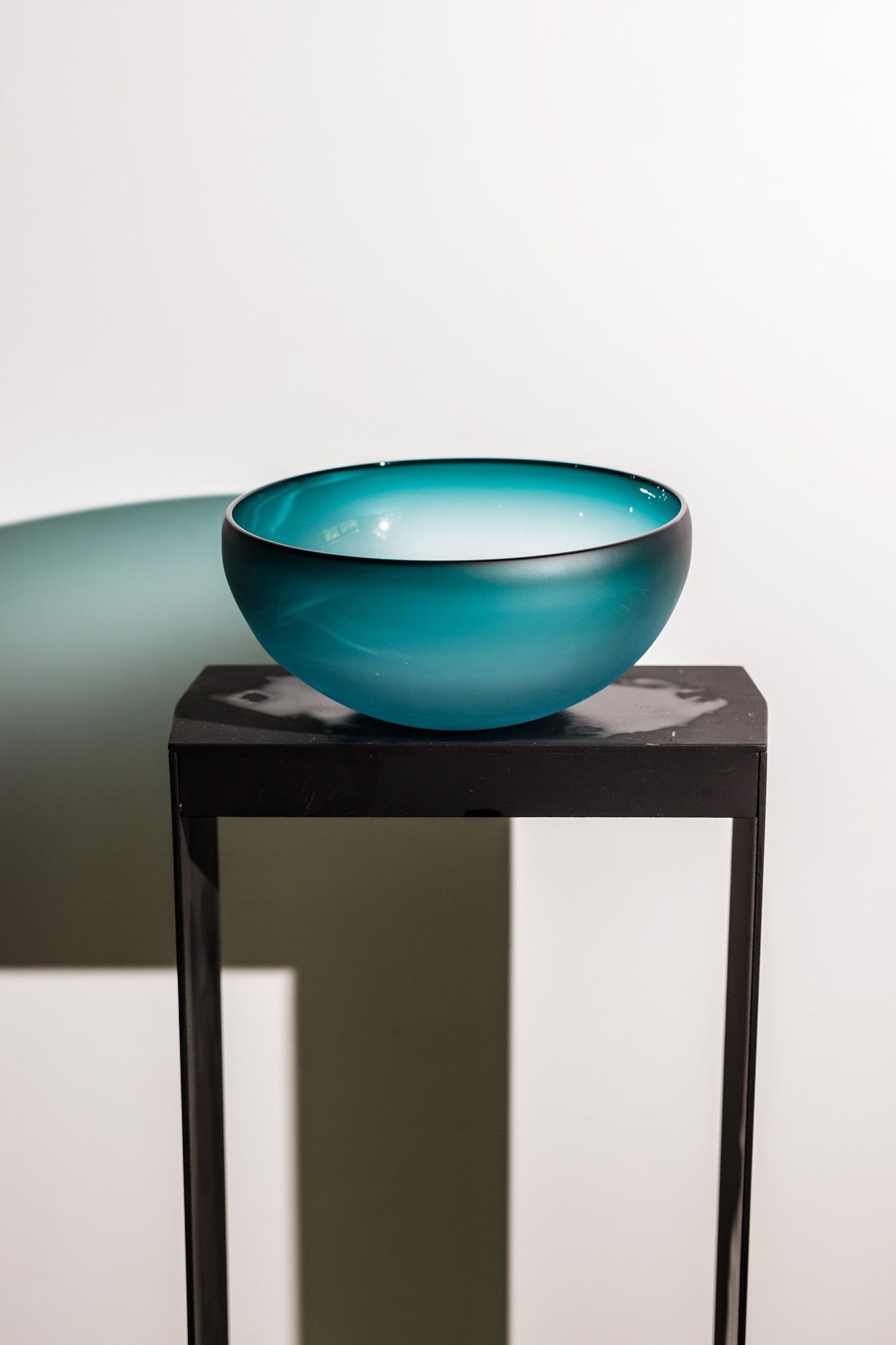 Large Frosted Teal Punch Bowl, 2023